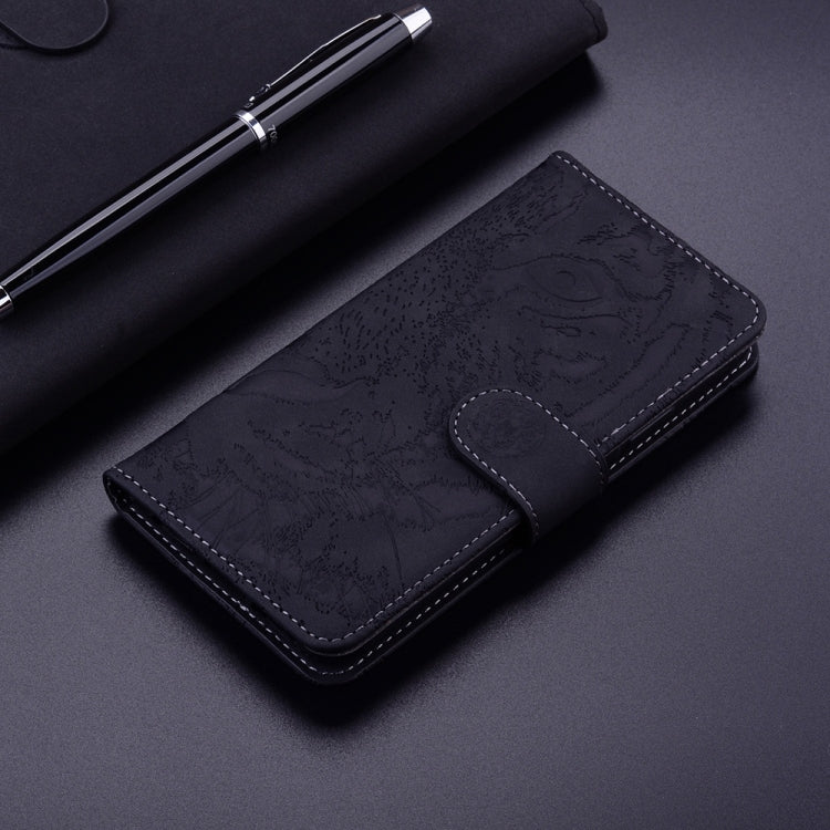 For Samsung Galaxy S25 5G Tiger Embossing Pattern Flip Leather Phone Case(Black) by buy2fix