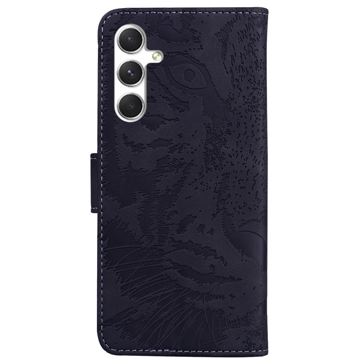 For Samsung Galaxy S25 5G Tiger Embossing Pattern Flip Leather Phone Case(Black) by buy2fix