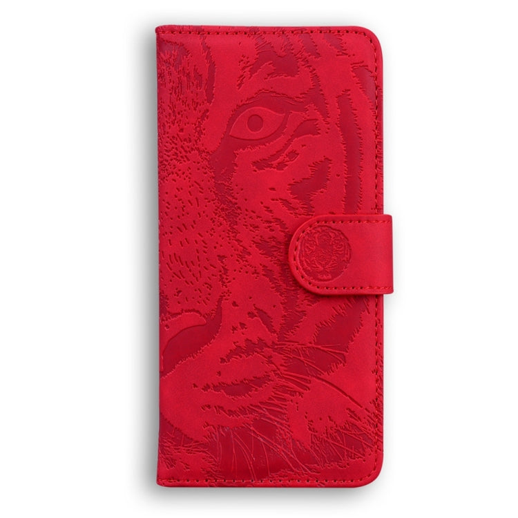 For Samsung Galaxy S25+ 5G Tiger Embossing Pattern Flip Leather Phone Case(Red) by buy2fix