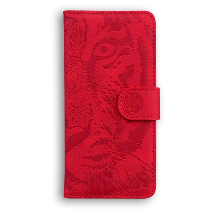 For Samsung Galaxy S25+ 5G Tiger Embossing Pattern Flip Leather Phone Case(Red) by buy2fix