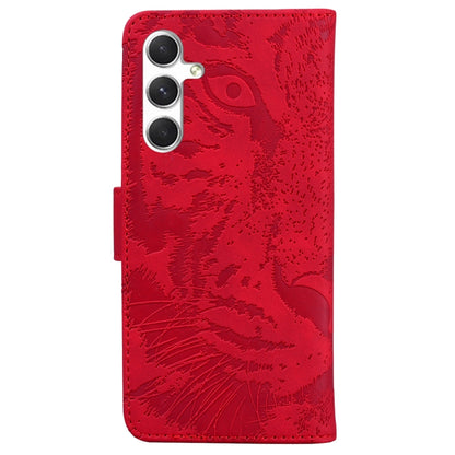 For Samsung Galaxy S25+ 5G Tiger Embossing Pattern Flip Leather Phone Case(Red) by buy2fix