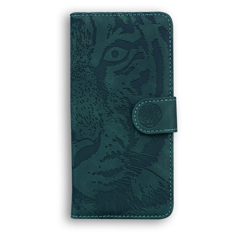 For Samsung Galaxy S25+ 5G Tiger Embossing Pattern Flip Leather Phone Case(Green) by buy2fix