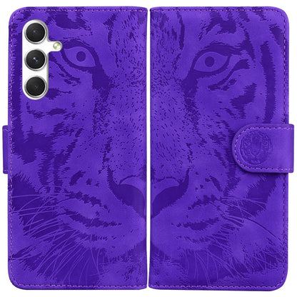 For Samsung Galaxy S25+ 5G Tiger Embossing Pattern Flip Leather Phone Case(Purple) by buy2fix