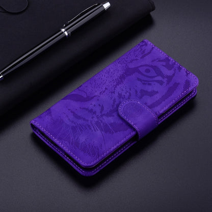 For Samsung Galaxy S25+ 5G Tiger Embossing Pattern Flip Leather Phone Case(Purple) by buy2fix