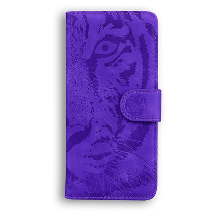 For Samsung Galaxy S25+ 5G Tiger Embossing Pattern Flip Leather Phone Case(Purple) by buy2fix