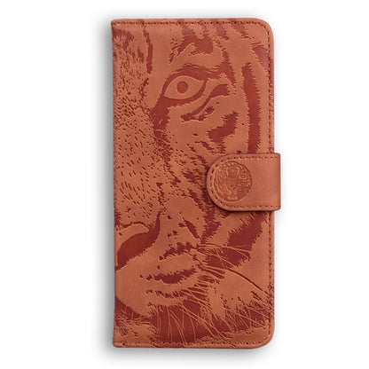 For Samsung Galaxy S25+ 5G Tiger Embossing Pattern Flip Leather Phone Case(Brown) by buy2fix