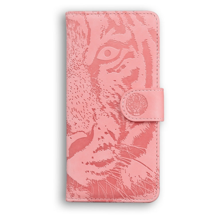 For Samsung Galaxy S25+ 5G Tiger Embossing Pattern Flip Leather Phone Case(Pink) by buy2fix