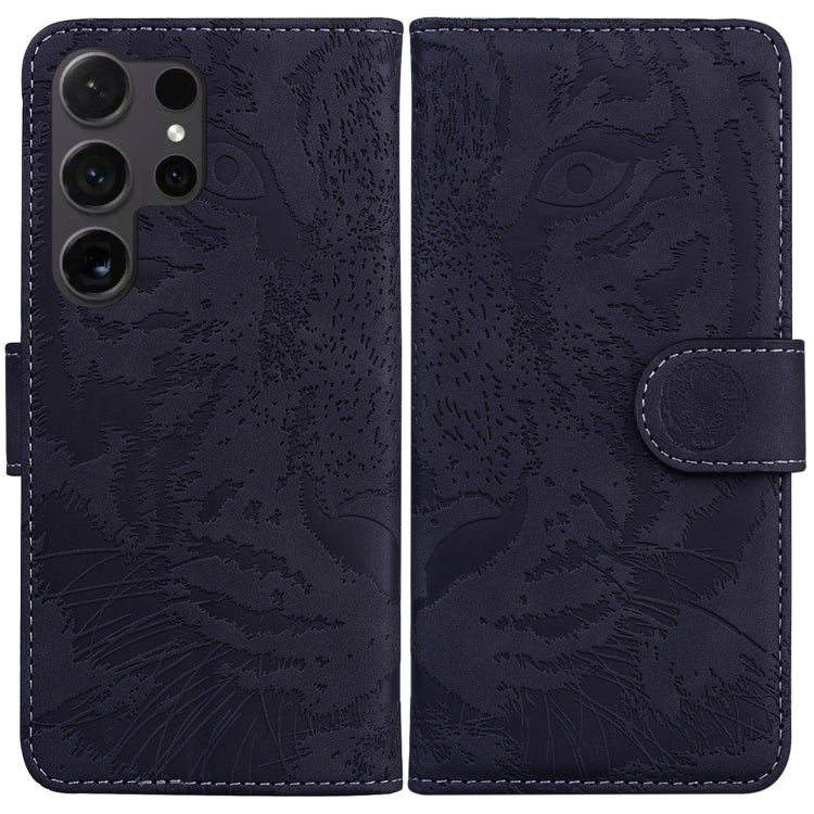 For Samsung Galaxy S25 Ultra 5G Tiger Embossing Pattern Flip Leather Phone Case(Black) - Galaxy S25 Ultra 5G Cases by buy2fix | Online Shopping UK | buy2fix