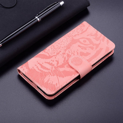 For Samsung Galaxy S25 Ultra 5G Tiger Embossing Pattern Flip Leather Phone Case(Pink) - Galaxy S25 Ultra 5G Cases by buy2fix | Online Shopping UK | buy2fix