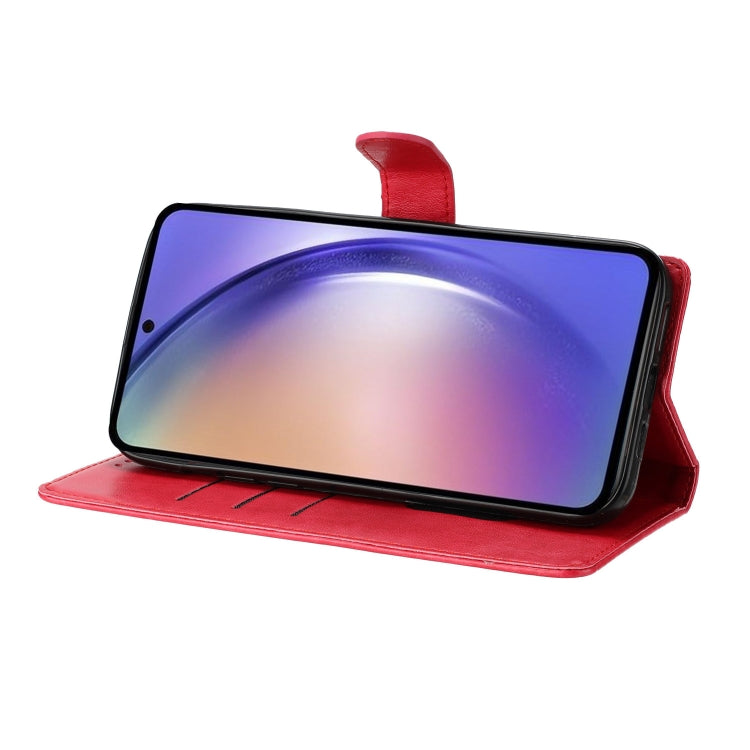 For Motorola Edge 2024 Butterflies and Flowers Leather Phone Case(Red) by buy2fix