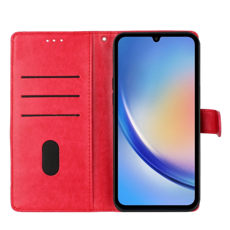 For Motorola Moto G Stylus 5G 2024 Butterflies and Flowers Leather Phone Case(Red) by buy2fix