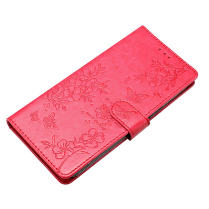 For Motorola Moto G Stylus 5G 2024 Butterflies and Flowers Leather Phone Case(Red) by buy2fix