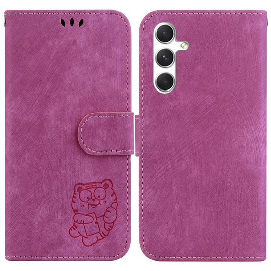 For Samsung Galaxy S25+ 5G Little Tiger Embossed Leather Phone Case(Rose Red) by buy2fix