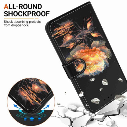 For Samsung Galaxy S25 5G Crystal Texture Colored Drawing Leather Phone Case(Gold Peony) by buy2fix