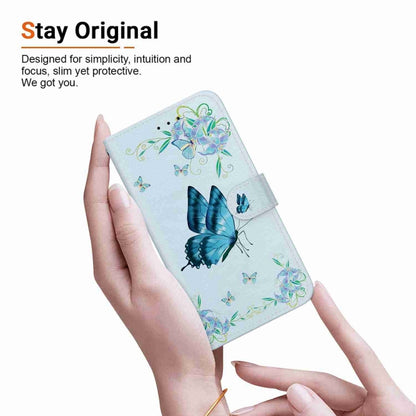 For Samsung Galaxy S25 5G Crystal Texture Colored Drawing Leather Phone Case(Blue Pansies) - Galaxy S25 5G Cases by buy2fix | Online Shopping UK | buy2fix