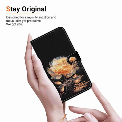 For Samsung Galaxy S25+ 5G Crystal Texture Colored Drawing Leather Phone Case(Gold Peony) - Galaxy S25+ 5G Cases by buy2fix | Online Shopping UK | buy2fix