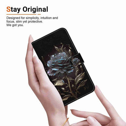For Samsung Galaxy S25+ 5G Crystal Texture Colored Drawing Leather Phone Case(Black Rose) by buy2fix