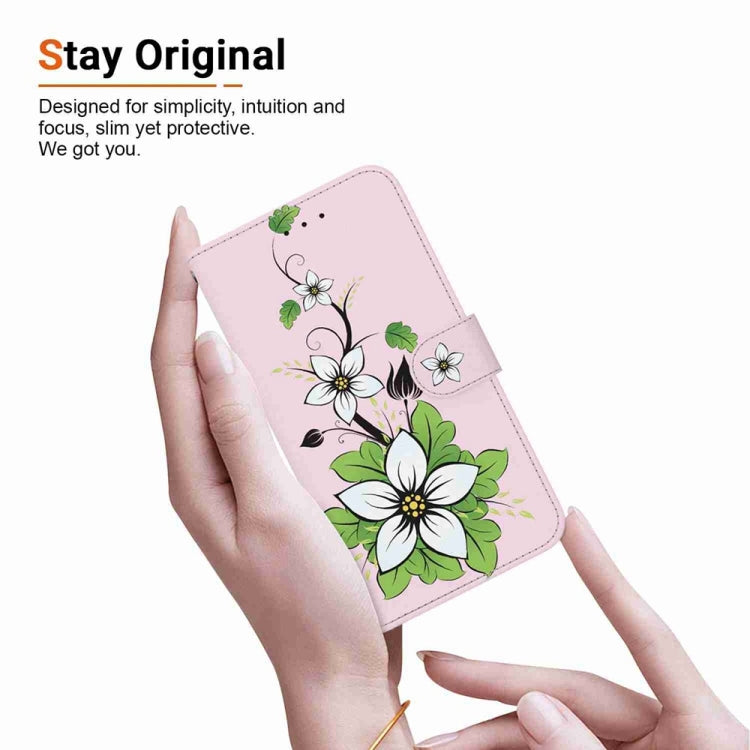 For Samsung Galaxy S25 Ultra 5G Crystal Texture Colored Drawing Leather Phone Case(Lily) by buy2fix