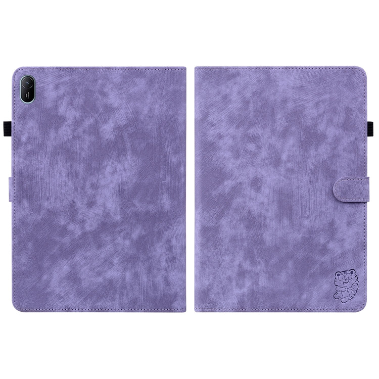For Huawei MatePad SE 11 2024 Tiger Pattern Flip Leather Tablet Case(Purple) by buy2fix