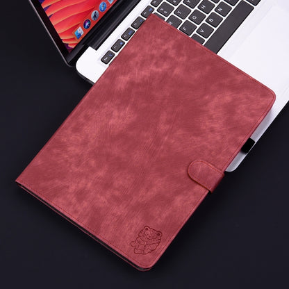 For Huawei MatePad SE 11 2024 Tiger Pattern Flip Leather Tablet Case(Red) by buy2fix