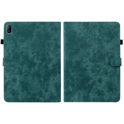 For Huawei MatePad SE 11 2024 Tiger Pattern Flip Leather Tablet Case(Dark Green) - Huawei by buy2fix | Online Shopping UK | buy2fix