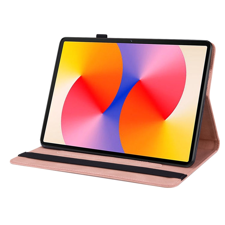 For Huawei MatePad SE 11 2024 Butterfly Flower Embossed Leather Tablet Case(Rose Gold) by buy2fix