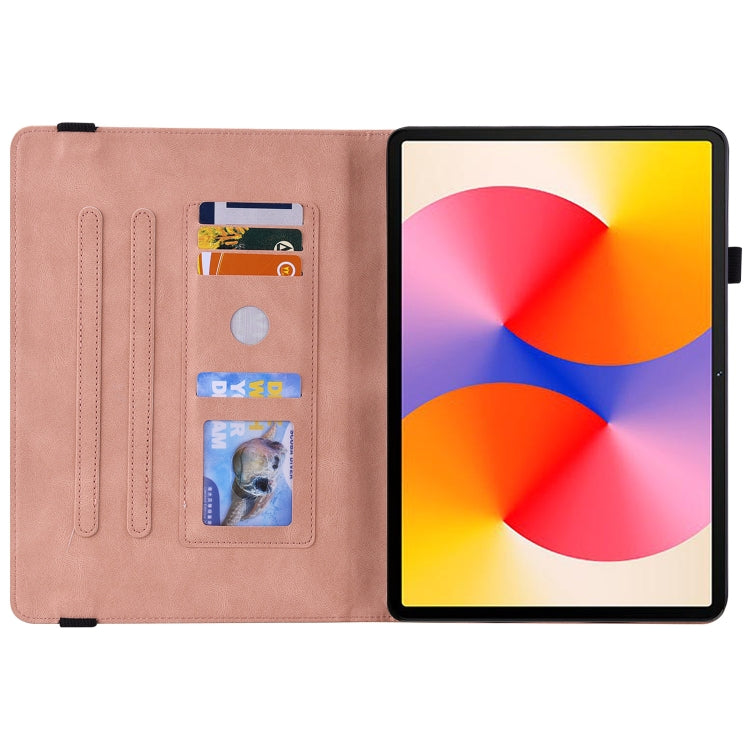 For Huawei MatePad SE 11 2024 Butterfly Flower Embossed Leather Tablet Case(Rose Gold) by buy2fix