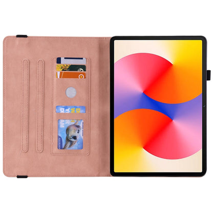 For Huawei MatePad SE 11 2024 Butterfly Flower Embossed Leather Tablet Case(Rose Gold) by buy2fix
