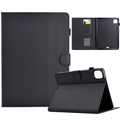 For iPad Pro 11 2022 / 2022 Solid Color Fiber Texture Smart Tablet Leather Case(Black) - iPad Pro 11 (2022/2021) Cases by buy2fix | Online Shopping UK | buy2fix