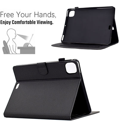 For iPad Pro 11 2022 / 2022 Solid Color Fiber Texture Smart Tablet Leather Case(Black) - iPad Pro 11 (2022/2021) Cases by buy2fix | Online Shopping UK | buy2fix
