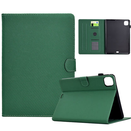 For iPad Pro 11 2022 / 2022 Solid Color Fiber Texture Smart Tablet Leather Case(Green) - iPad Pro 11 (2022/2021) Cases by buy2fix | Online Shopping UK | buy2fix