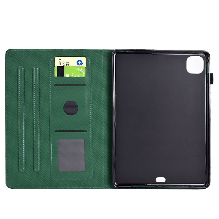 For iPad Pro 11 2022 / 2022 Solid Color Fiber Texture Smart Tablet Leather Case(Green) - iPad Pro 11 (2022/2021) Cases by buy2fix | Online Shopping UK | buy2fix