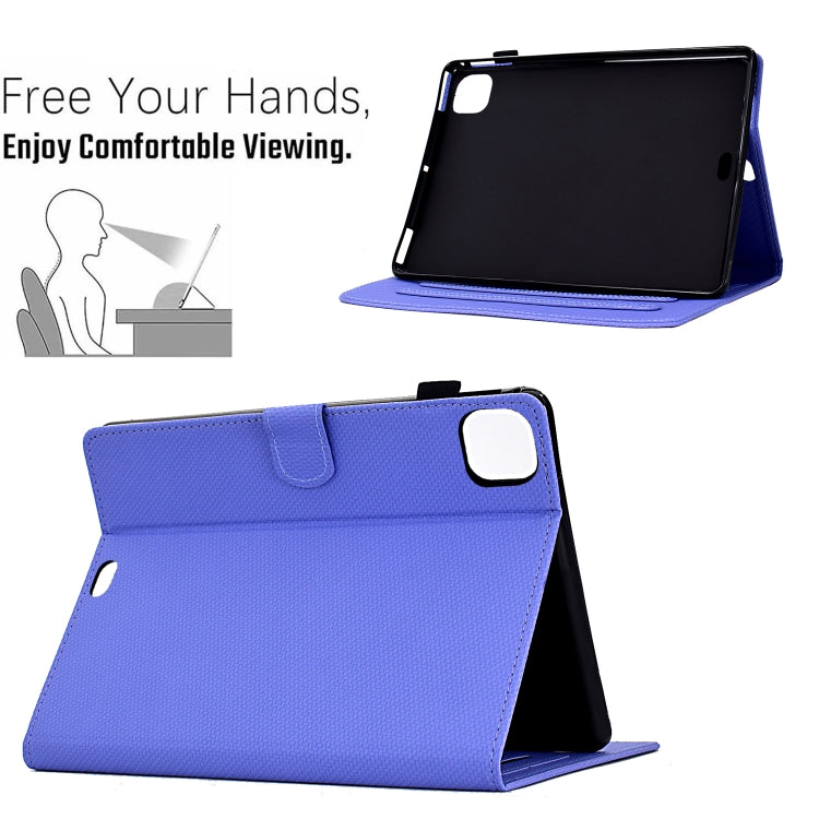 For iPad Pro 11 2022 / 2022 Solid Color Fiber Texture Smart Tablet Leather Case(Purple) - iPad Pro 11 (2022/2021) Cases by buy2fix | Online Shopping UK | buy2fix