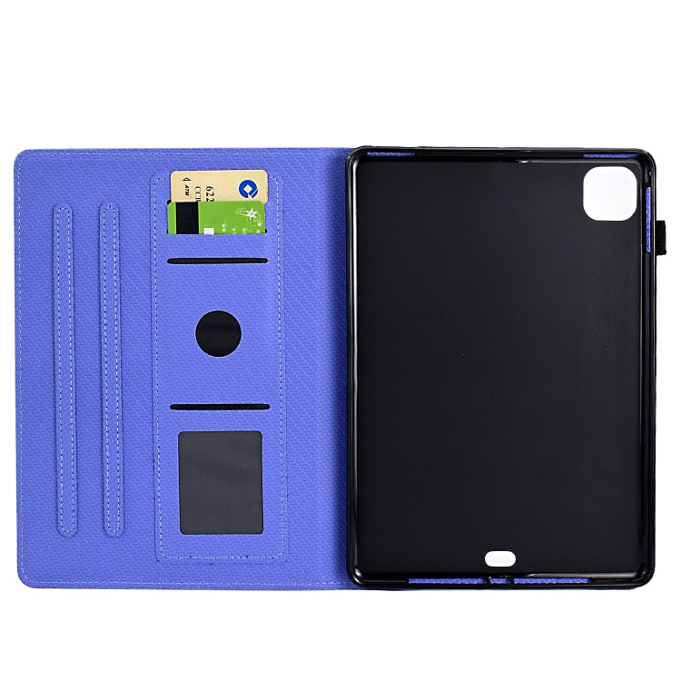 For iPad Pro 11 2022 / 2022 Solid Color Fiber Texture Smart Tablet Leather Case(Purple) - iPad Pro 11 (2022/2021) Cases by buy2fix | Online Shopping UK | buy2fix