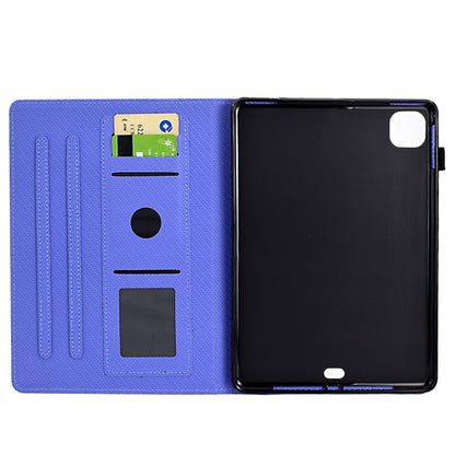For iPad Pro 11 2022 / 2022 Solid Color Fiber Texture Smart Tablet Leather Case(Purple) - iPad Pro 11 (2022/2021) Cases by buy2fix | Online Shopping UK | buy2fix