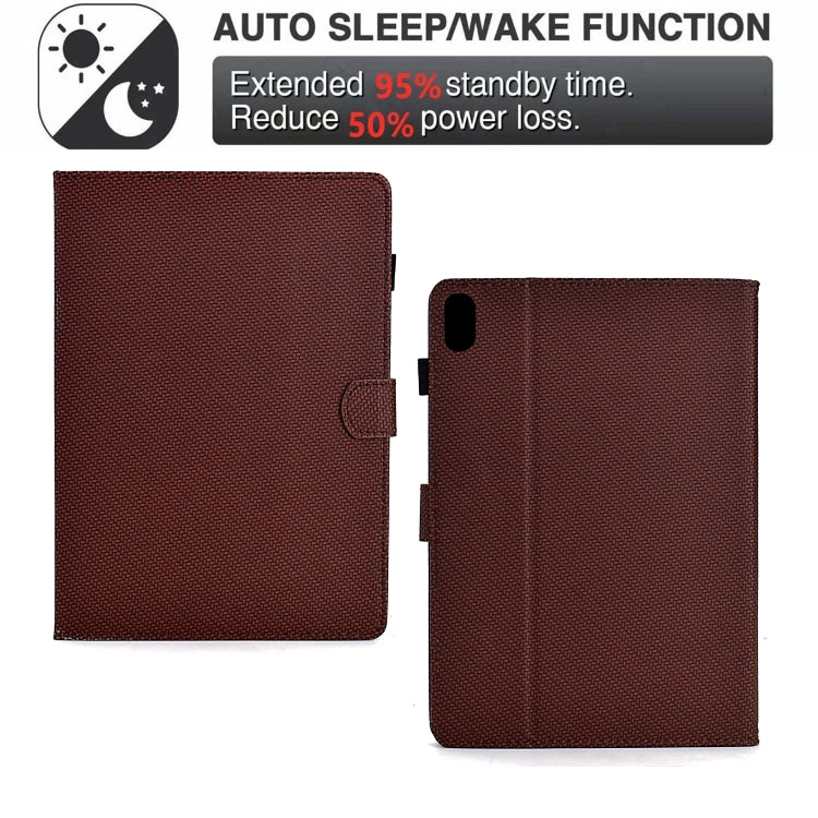 For iPad 2025 / 2022 Solid Color Fiber Texture Smart Tablet Leather Case(Brown) - iPad 2025 / 2022 Cases by buy2fix | Online Shopping UK | buy2fix