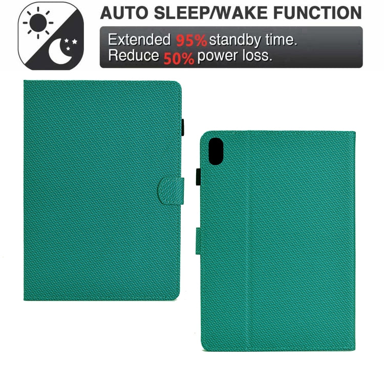 For iPad 2025 / 2022 Solid Color Fiber Texture Smart Tablet Leather Case(Lake Green) - iPad 2025 / 2022 Cases by buy2fix | Online Shopping UK | buy2fix