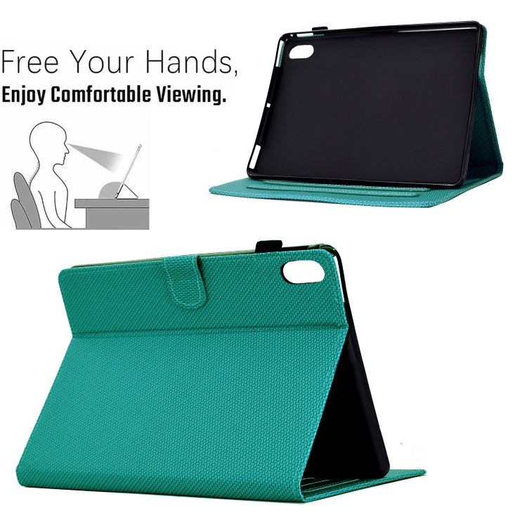 For iPad 2025 / 2022 Solid Color Fiber Texture Smart Tablet Leather Case(Lake Green) - iPad 2025 / 2022 Cases by buy2fix | Online Shopping UK | buy2fix