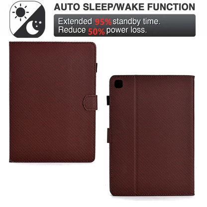 For iPad 10.2 2020 / 2019 Solid Color Fiber Texture Smart Tablet Leather Case(Brown) - iPad 10.2 Cases by buy2fix | Online Shopping UK | buy2fix