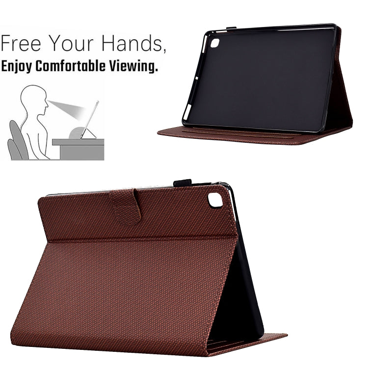 For iPad 10.2 2020 / 2019 Solid Color Fiber Texture Smart Tablet Leather Case(Brown) - iPad 10.2 Cases by buy2fix | Online Shopping UK | buy2fix