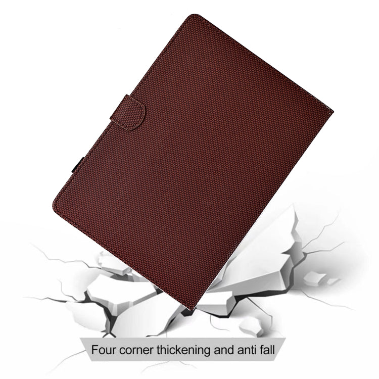 For iPad 10.2 2020 / 2019 Solid Color Fiber Texture Smart Tablet Leather Case(Brown) - iPad 10.2 Cases by buy2fix | Online Shopping UK | buy2fix