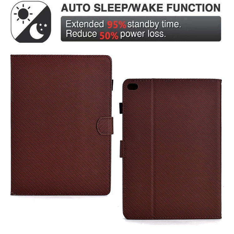 For iPad Air 10.5 2019 Solid Color Fiber Texture Smart Tablet Leather Case(Brown) - iPad Air (2019) Cases by buy2fix | Online Shopping UK | buy2fix