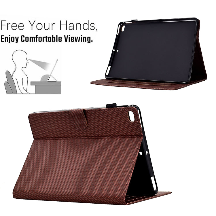 For iPad Air 10.5 2019 Solid Color Fiber Texture Smart Tablet Leather Case(Brown) - iPad Air (2019) Cases by buy2fix | Online Shopping UK | buy2fix