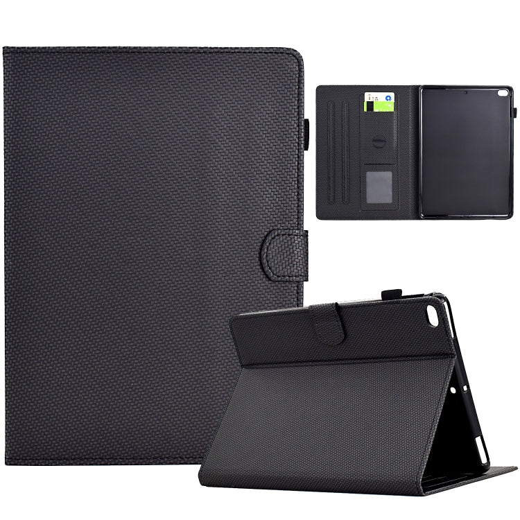 For iPad Air 10.5 2019 Solid Color Fiber Texture Smart Tablet Leather Case(Black) - iPad Air (2019) Cases by buy2fix | Online Shopping UK | buy2fix