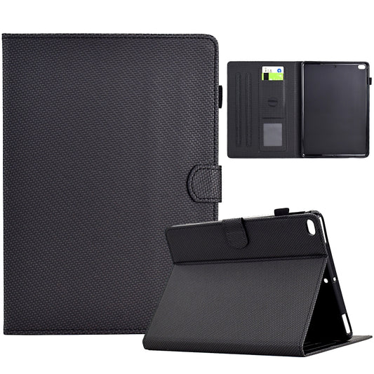 For iPad Air 10.5 2019 Solid Color Fiber Texture Smart Tablet Leather Case(Black) - iPad Air (2019) Cases by buy2fix | Online Shopping UK | buy2fix