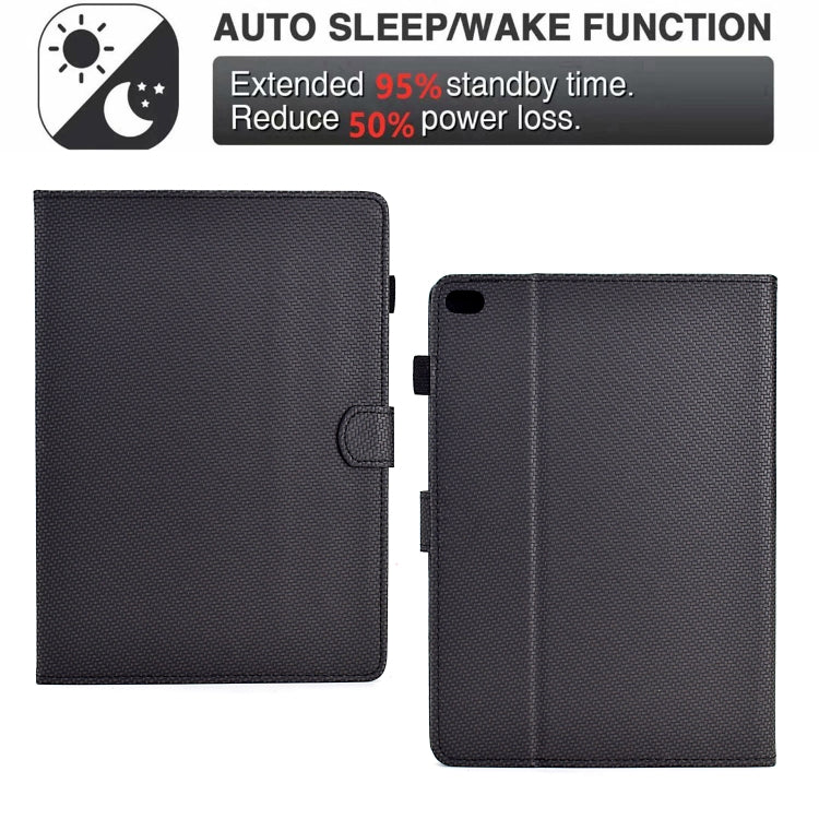 For iPad Air 10.5 2019 Solid Color Fiber Texture Smart Tablet Leather Case(Black) - iPad Air (2019) Cases by buy2fix | Online Shopping UK | buy2fix