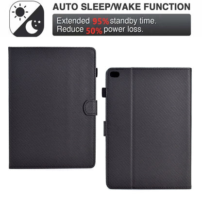 For iPad Air 10.5 2019 Solid Color Fiber Texture Smart Tablet Leather Case(Black) - iPad Air (2019) Cases by buy2fix | Online Shopping UK | buy2fix