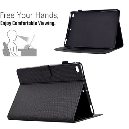 For iPad Air 10.5 2019 Solid Color Fiber Texture Smart Tablet Leather Case(Black) - iPad Air (2019) Cases by buy2fix | Online Shopping UK | buy2fix