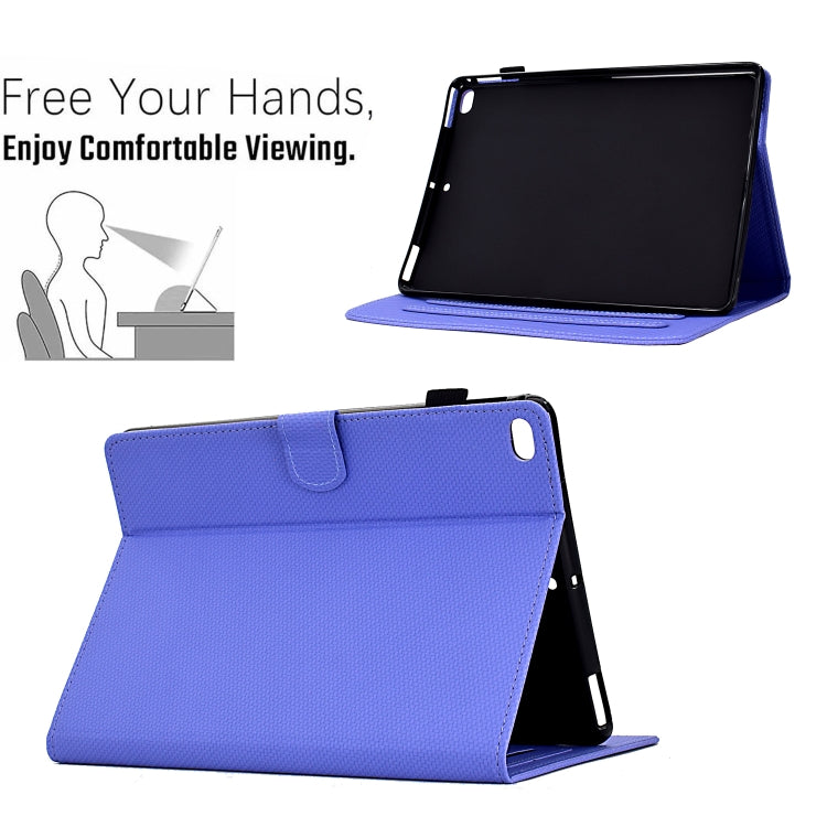 For iPad Air 10.5 2019 Solid Color Fiber Texture Smart Tablet Leather Case(Purple) - iPad Air (2019) Cases by buy2fix | Online Shopping UK | buy2fix