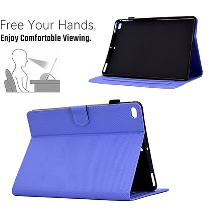 For iPad Air 10.5 2019 Solid Color Fiber Texture Smart Tablet Leather Case(Purple) - iPad Air (2019) Cases by buy2fix | Online Shopping UK | buy2fix
